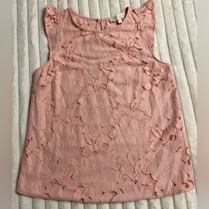 PINK LACED PRINT TOP